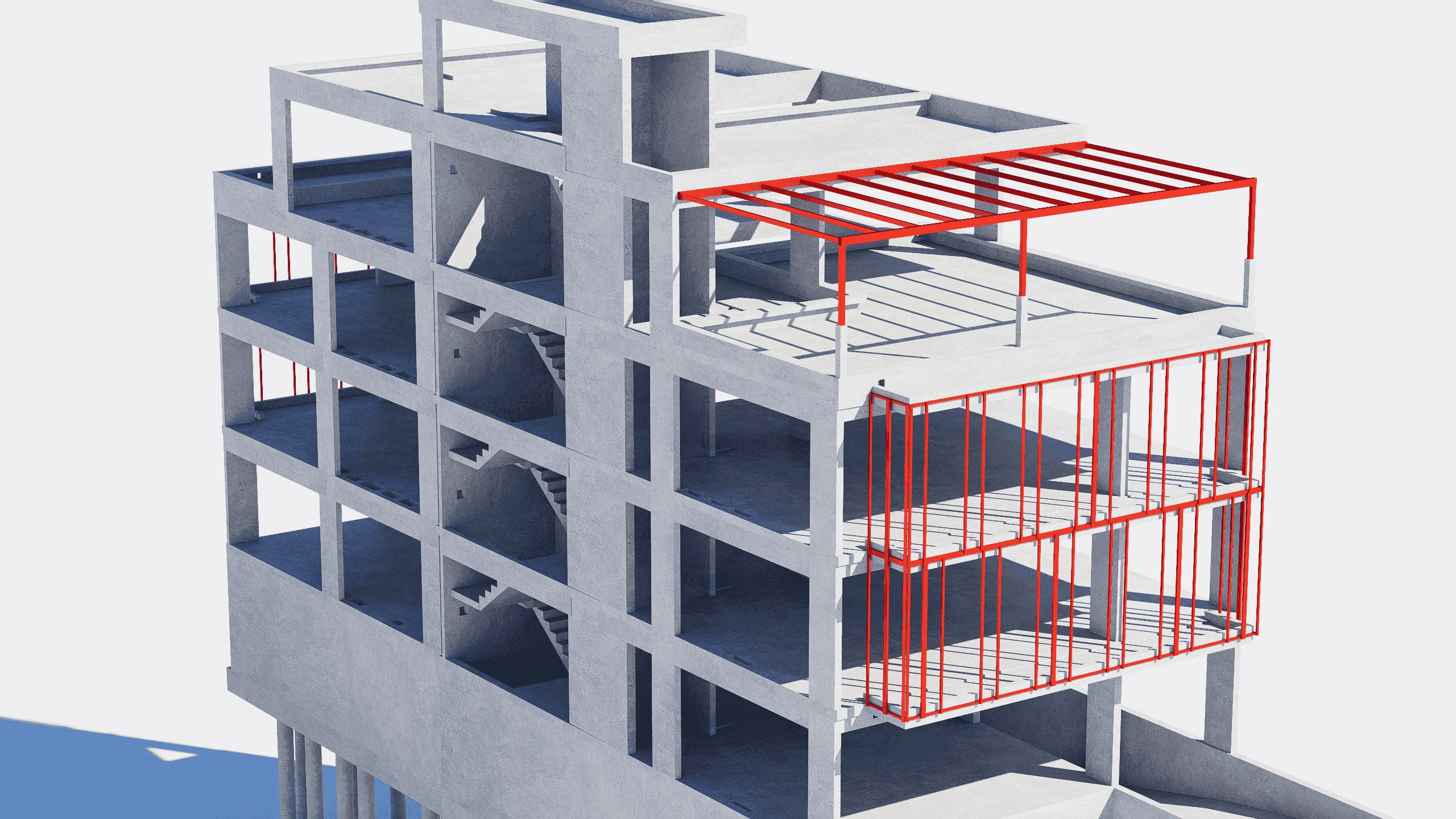 Oficinas Malvín — detalle estructural